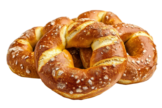 Tasty soft pretzel illustration in clear transparent png file cleanly isolated over white background