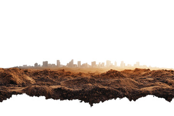 High resolution soil panorama banner shown in transparent png image placed on clean white background
