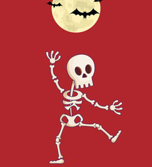 skull dancing under the moonlight