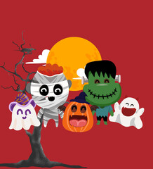a bunch of very happy monsters