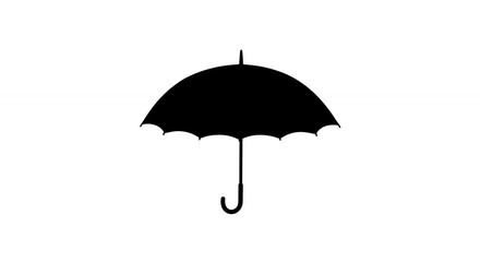 Black umbrella silhouette isolated on white background symbol