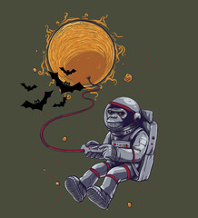 a long-dead monkey in an astronaut suit