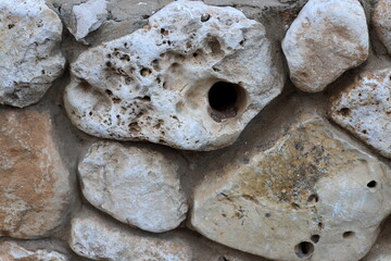 Texture and structure of stone blocks and rocks.