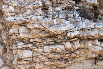 Texture and structure of stone blocks and rocks.