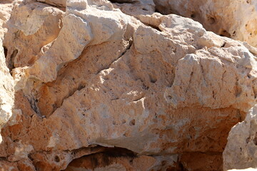 Texture and structure of stone blocks and rocks.