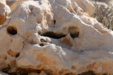 Texture and structure of stone blocks and rocks.