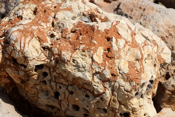 Texture and structure of stone blocks and rocks.