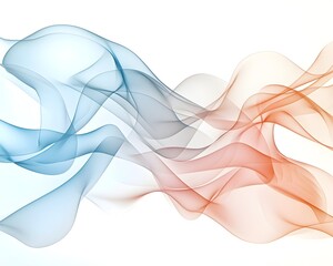 Obraz premium Abstract blue and orange flowing lines on a white background