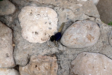 Texture and structure of stone blocks and rocks.