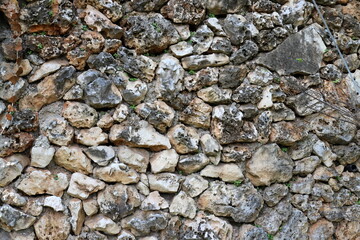 Texture and structure of stone blocks and rocks.