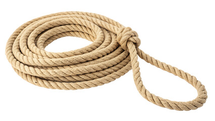 rope with knot isolated on white background.AI GENERATED