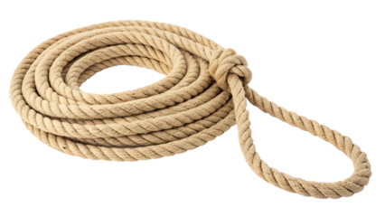 rope with knot isolated on white background.AI GENERATED