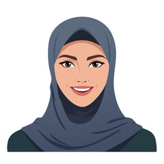 Naklejka premium Flat Vector. Portrait of only one Woman. Simple Background.