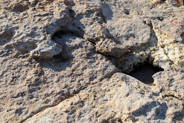 Texture and structure of stone blocks and rocks.