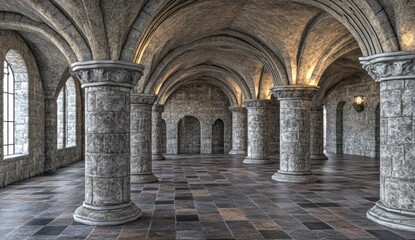 Fototapeta premium Ancient stone hall