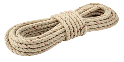 rope with knot isolated on white background.AI GENERATED