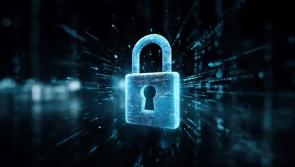 Digital Security Padlock Data Protection Network Safety Cybersecurity Privacy Encryption Technology