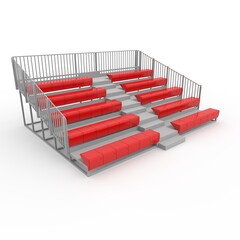 3d render Bleachers design element. Furniture