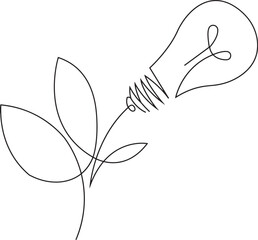 Growth of Ideas: A single-line art piece showcases the evolution of innovation, symbolizing how ideas blossom.