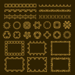 Luxury Islamic Frame and Border design gold ornaments