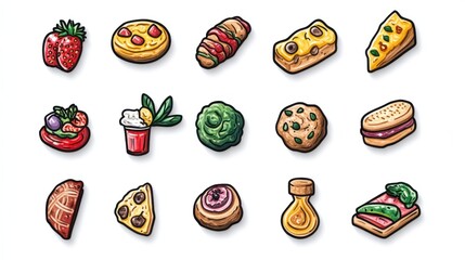 Assorted Italian Food Illustrations
