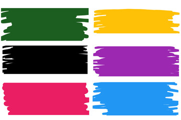 Colors Brush Stroke Illustration, brush strokes, ink, green brush stroke, black brush stroke, brush strokes, brush,