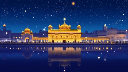 Golden Temple with Amritsar Night.