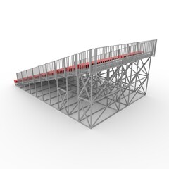 3d render Bleachers design element. Furniture