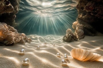 Underwater paradise with pearls