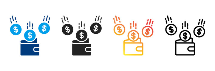 Income  Icon Set Different Style Collection 