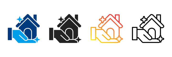 Real Estate  Icon Set Different Style Collection 