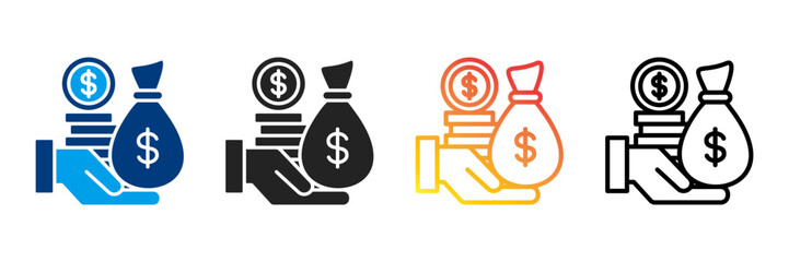 Wealth  Icon Set Different Style Collection 