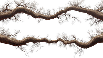 Obraz premium Magnificent Tree Branches Frame with PNG transparent background Design Element