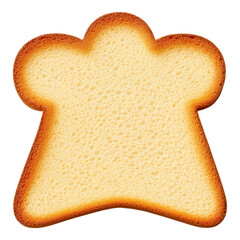 Unique Slice of White Bread with a Non-Traditional Shape Isolated on transparent background