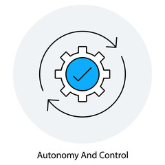 Autonomy and Control icon, Empowered Decisions Balancing Autonomy and Control, Mastering Independence Strategies for Effective Self-Management