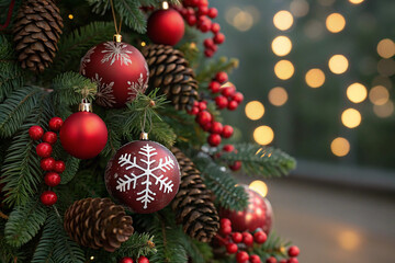 Festive Christmas Tree Decorations Pine Cones Ornaments