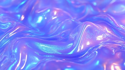 Abstract iridescent fabric texture with fluid patterns.