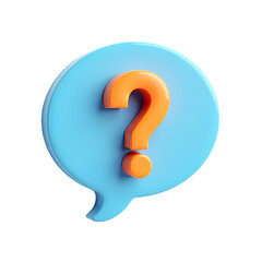 3D Question Mark Speech Bubble Icon isolated on transparent background