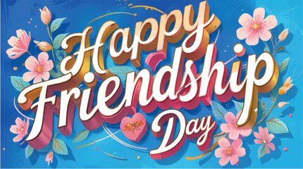 Happy friendship day greeting card vector art illustration for a colorful friendship day celebration design