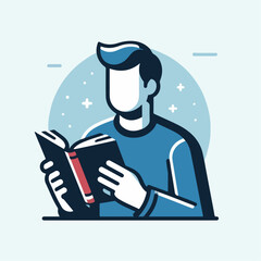 illustrasi of person holding a book 