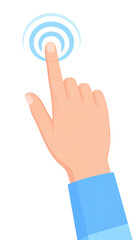 Hand swiping horizontally navigation gesture isolated on white cut out png