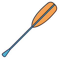 Kayak Paddle Vector , Colorful Water Sports Equipment Illustration