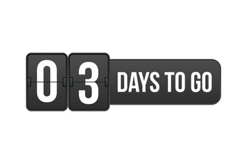 3 DAYS TO GO BLACK ICON DESIGN
