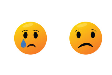 Fototapeta premium earful Sad Emoji Vector Des 