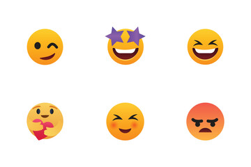 Fototapeta premium facebook emoji yellow premium icon set 