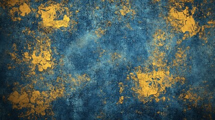 Grunge texture background in bright cyan highlighted by mustard tones showcasing rough streaked finishes