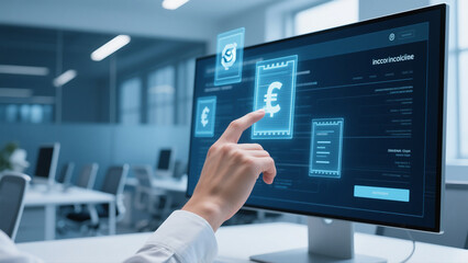 Holographic Digital Invoice Display with Hand Interaction