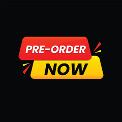 Pre Order now banner design black illustration background