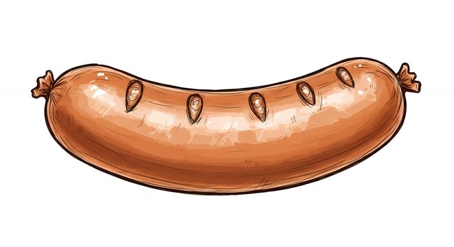 Grilled sausage illustration