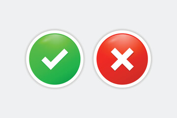 Obraz premium cross mark vector design red and green color